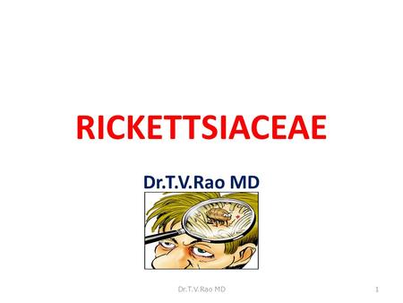 RICKETTSIACEAE Dr.T.V.Rao MD T Dr.T.V.Rao MD.
