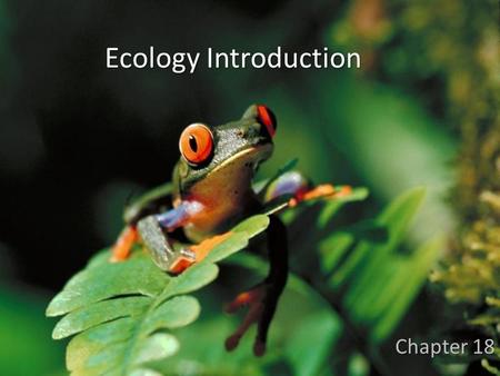Ecology Introduction Chapter 18. Ecology Biological levels of organization.