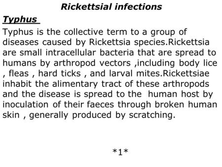 Rickettsial infections