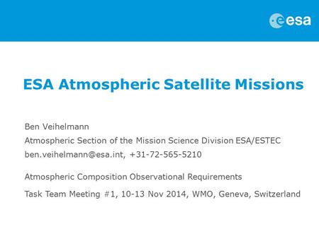 ESA Atmospheric Satellite Missions