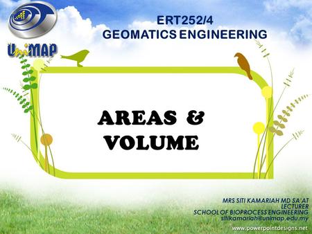 ERT252/4 GEOMATICS ENGINEERING