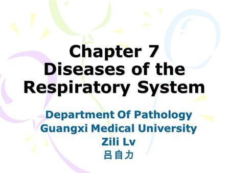 Chapter 7 Diseases of the Respiratory System