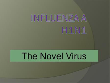 The Novel Virus. Current situation Since March 2009, a novel strain of influenza A (H1N1) virus has been identified, which is being described as a new.