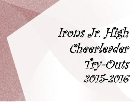 Irons Jr. High Cheerleader Try-Outs
