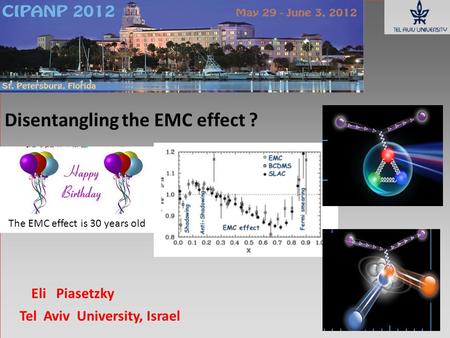 Disentangling the EMC effect ? Eli Piasetzky Tel Aviv University, Israel The EMC effect is 30 years old.