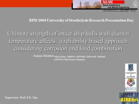 Ultimate strength of intact ship hulls with diurnal temperature effects: a reliability based approach considering corrosion and load combination Ioannis.