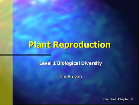 Level 1 Biological Diversity Jim Provan