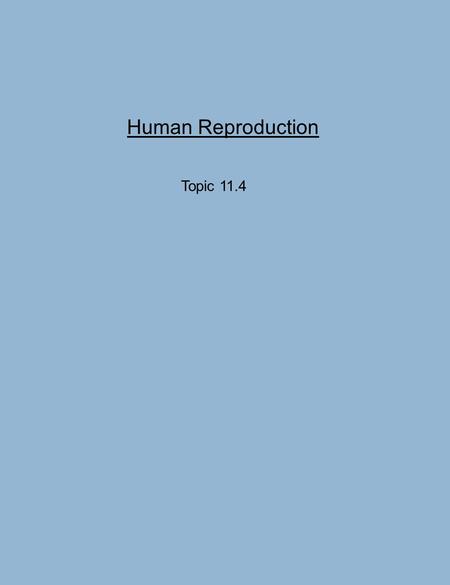Human Reproduction Topic 11.4.