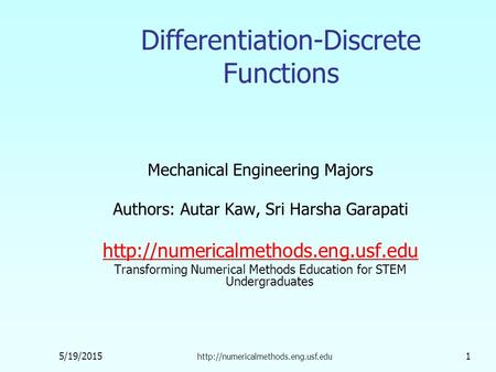 Differentiation-Discrete Functions