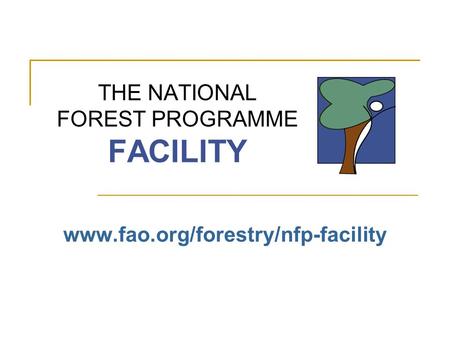 THE NATIONAL FOREST PROGRAMME FACILITY www.fao.org/forestry/nfp-facility.