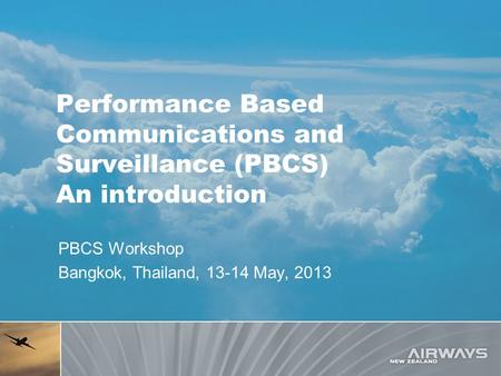 PBCS Workshop Bangkok, Thailand, May, 2013