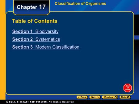 Chapter 17 Table of Contents Section 1 Biodiversity