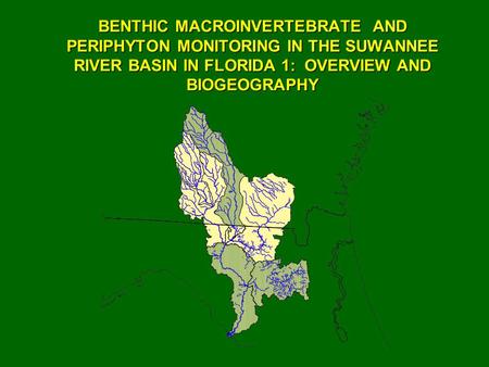 BENTHIC MACROINVERTEBRATE AND PERIPHYTON MONITORING IN THE SUWANNEE RIVER BASIN IN FLORIDA 1: OVERVIEW AND BIOGEOGRAPHY.