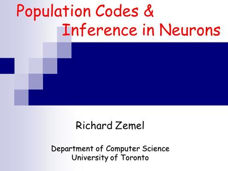 Population Codes & Inference in Neurons