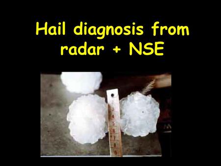 Hail diagnosis from radar + NSE