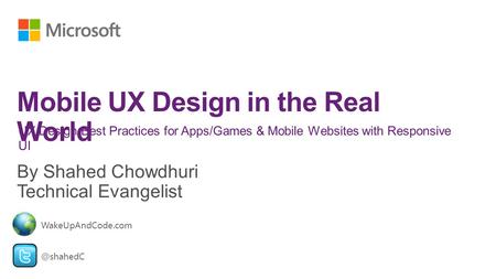 UX Design Best Practices for Apps/Games & Mobile Websites with Responsive WakeUpAndCode.com.