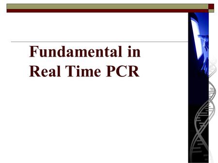 Fundamental in Real Time PCR