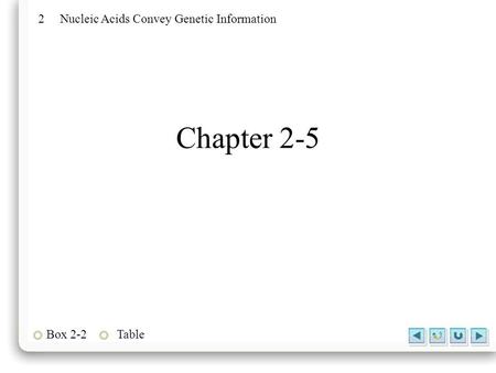 2 Nucleic Acids Convey Genetic Information Box 2-2Table Chapter 2-5.