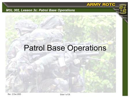 Patrol Base Operations