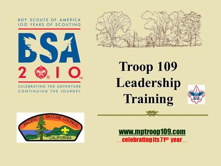 Troop 109 Leadership Training