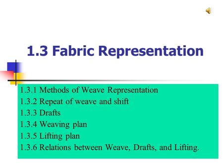 1.3 Fabric Representation