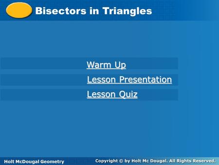 Bisectors in Triangles