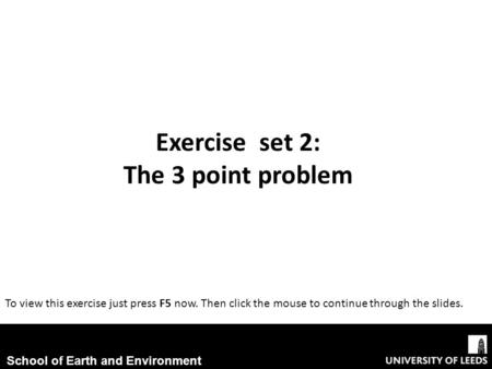 Exercise set 2: The 3 point problem