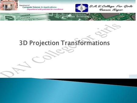 3D Projection Transformations