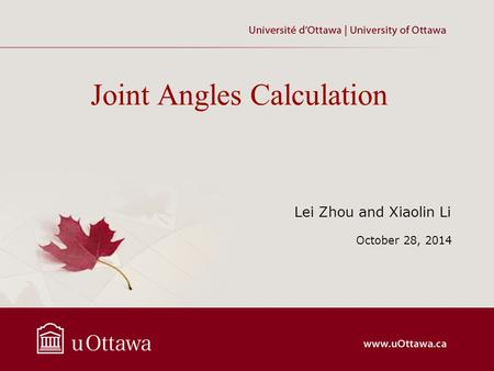 Joint Angles Calculation