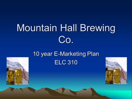 Mountain Hall Brewing Co. 10 year E-Marketing Plan ELC 310.