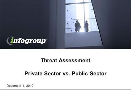 Threat Assessment Private Sector vs. Public Sector December 1, 2010.