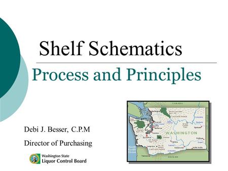 Shelf Schematics Process and Principles Debi J. Besser, C.P.M Director of Purchasing.