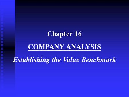 Establishing the Value Benchmark
