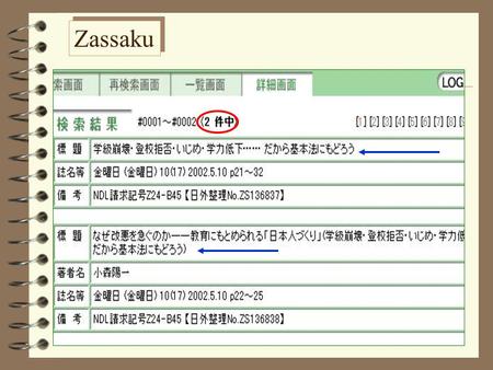 Zassaku. Janaru JOINT producer: Society for the study of economic literature(Keizai Bunken Kenkyu Kai) Time span: 1981 - 1995 An index to articles of.