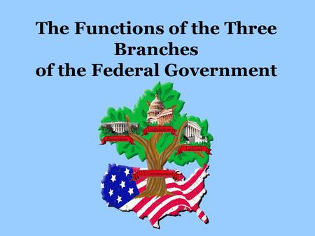 The Functions of the Three Branches of the Federal Government