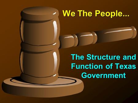 The Structure and Function of Texas Government