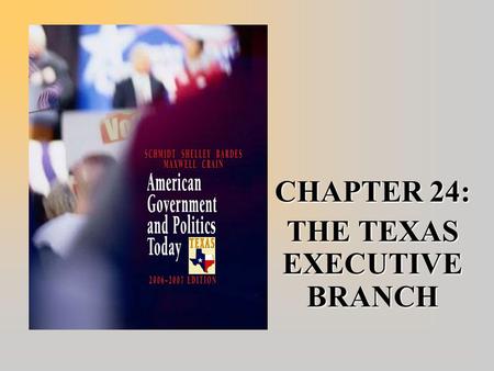 CHAPTER 24: THE TEXAS EXECUTIVE BRANCH. Current Texas Governor  Rick Perry (a Republican), was sworn in as Texas’ 47th governor on December 21, 2000.