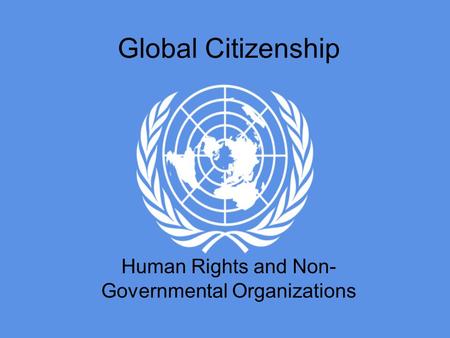Human Rights and Non-Governmental Organizations