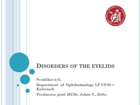 Disorders of the eyelids