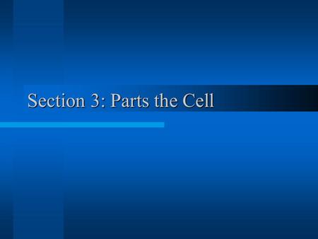 Section 3: Parts the Cell Definition of Cell A cell is the smallest unit that is capable of performing life functions.