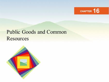 16 CHAPTER Public Goods and Common Resources.