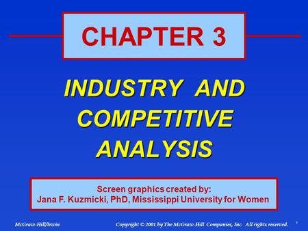 INDUSTRY AND COMPETITIVE ANALYSIS