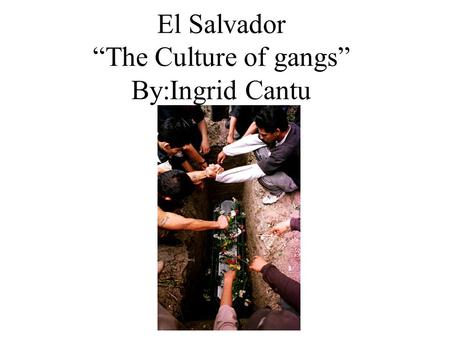 El Salvador “The Culture of gangs” By:Ingrid Cantu.