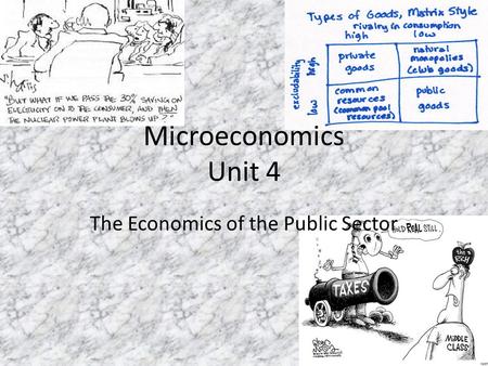 Microeconomics Unit 4 The Economics of the Public Sector.