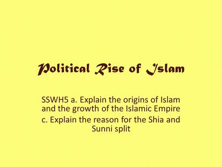 Political Rise of Islam