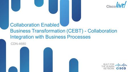 © 2012 Cisco and/or its affiliates. All rights reserved. CDN-4680 Cisco Public Collaboration Enabled Business Transformation (CEBT) - Collaboration Integration.