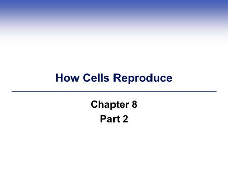 How Cells Reproduce Chapter 8 Part 2.