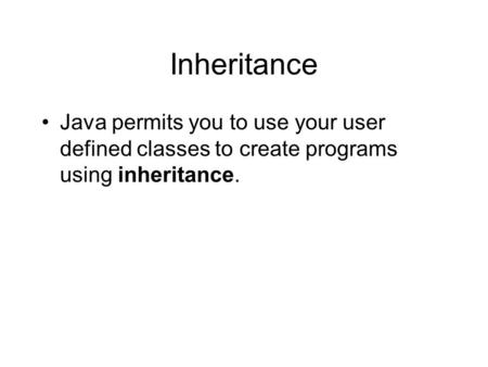 java inheritance presentation
