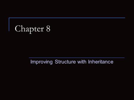 Chapter 8 Improving Structure with Inheritance. The DoME Example The Database of Multimedia Entertainment We will be storing information about CDs and.