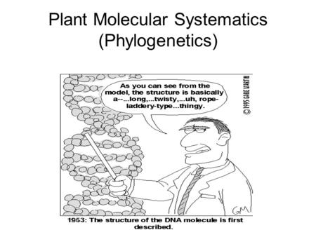 Plant Molecular Systematics (Phylogenetics). Systematics classifies species based on similarity of traits and possible mechanisms of evolution, a change.
